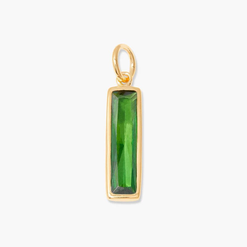 Stainless Steel Bar Rectangular Birthstone Pendant