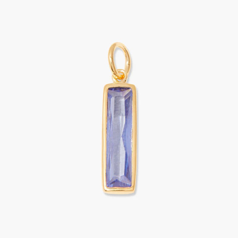 Stainless Steel Bar Rectangular Birthstone Pendant