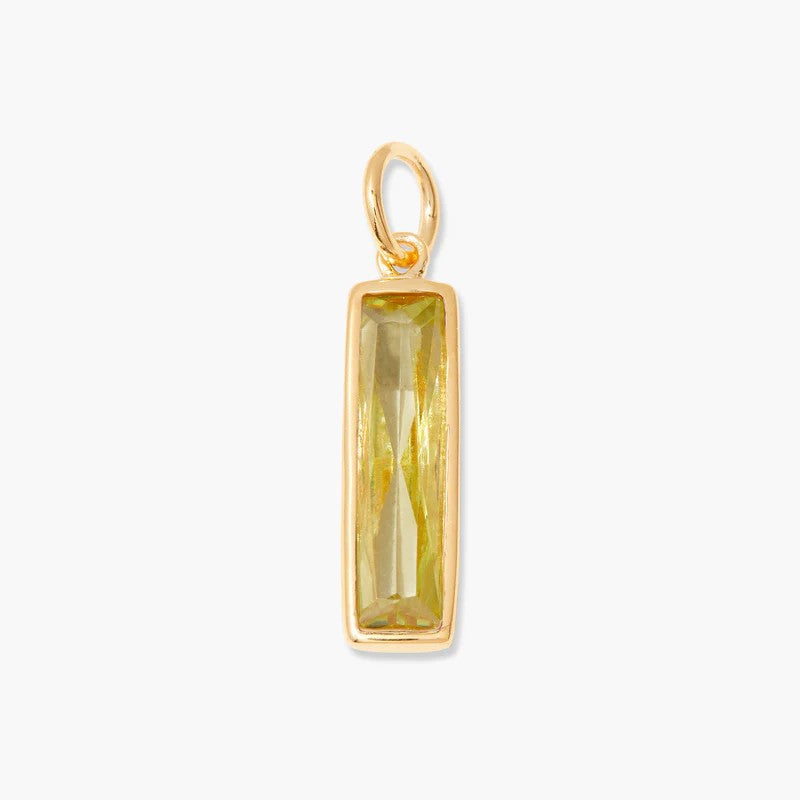 Stainless Steel Bar Rectangular Birthstone Pendant