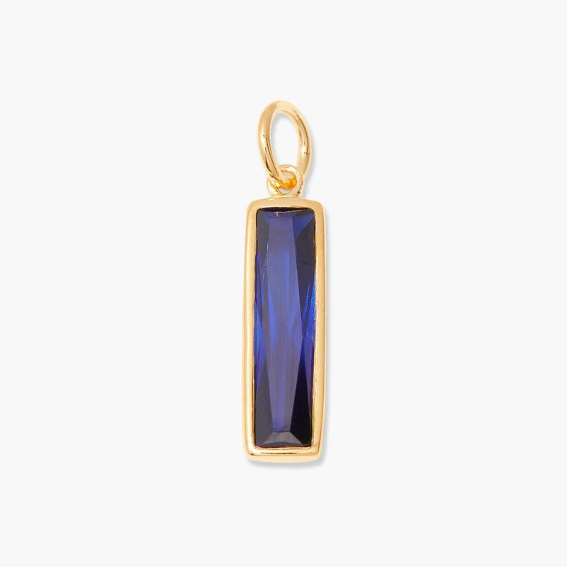 Stainless Steel Bar Rectangular Birthstone Pendant