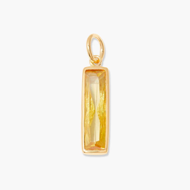 Stainless Steel Bar Rectangular Birthstone Pendant