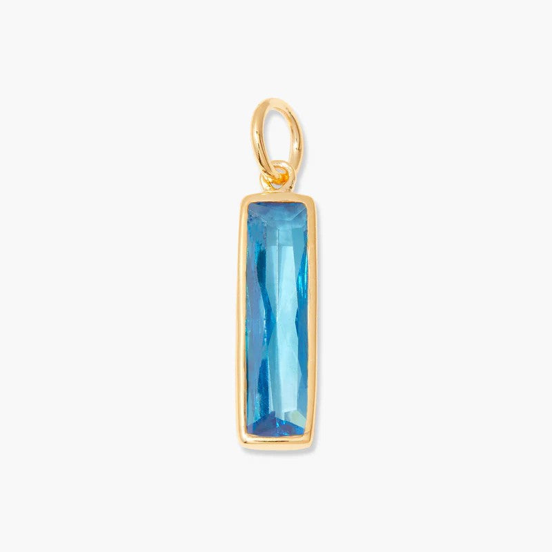 Stainless Steel Bar Rectangular Birthstone Pendant