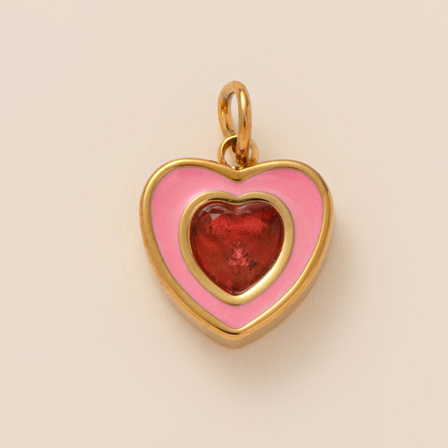Stainless Steel Birthstone Heart Round Rectangular Pendant