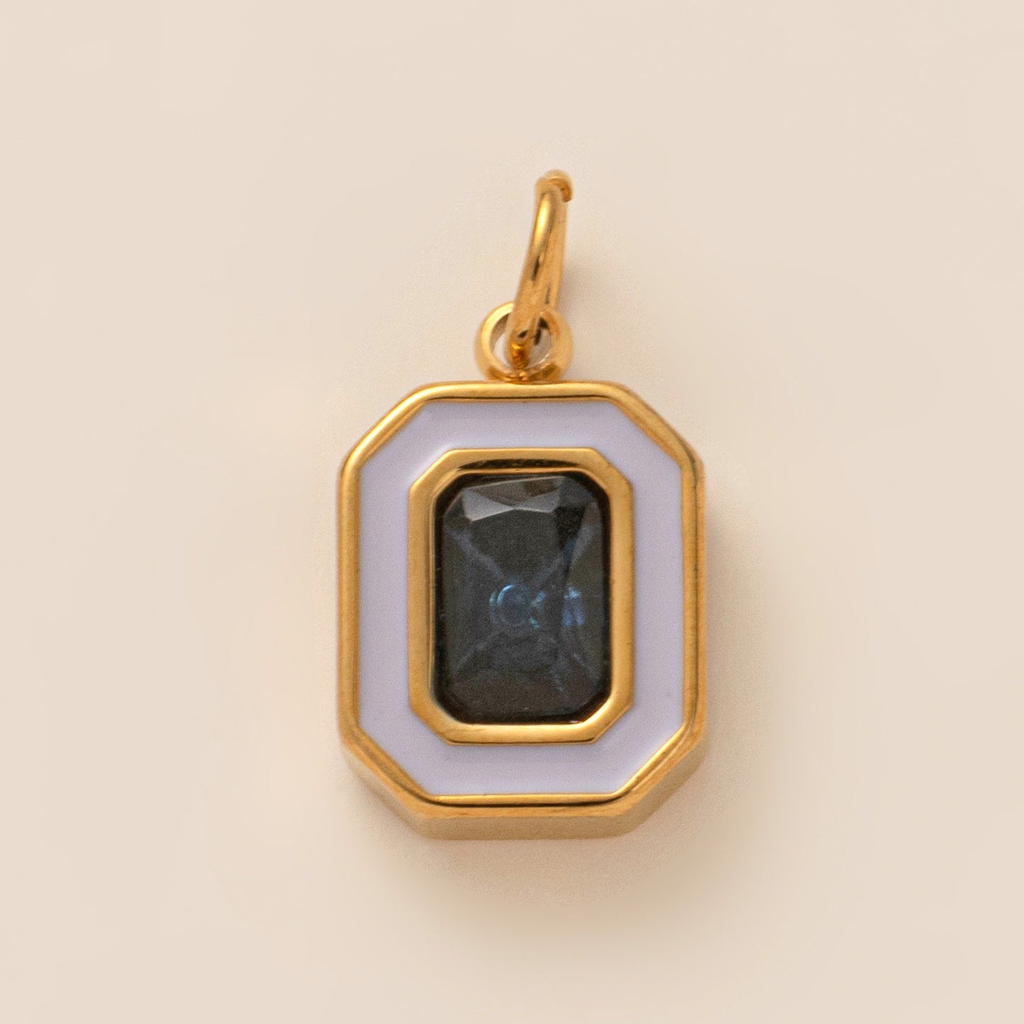 Stainless Steel Birthstone Heart Round Rectangular Pendant