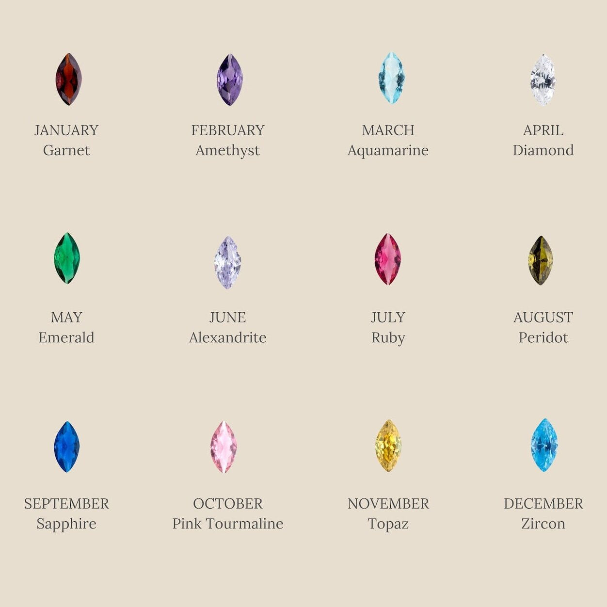 Water Drop Birthstone Stainless Steel Pendant