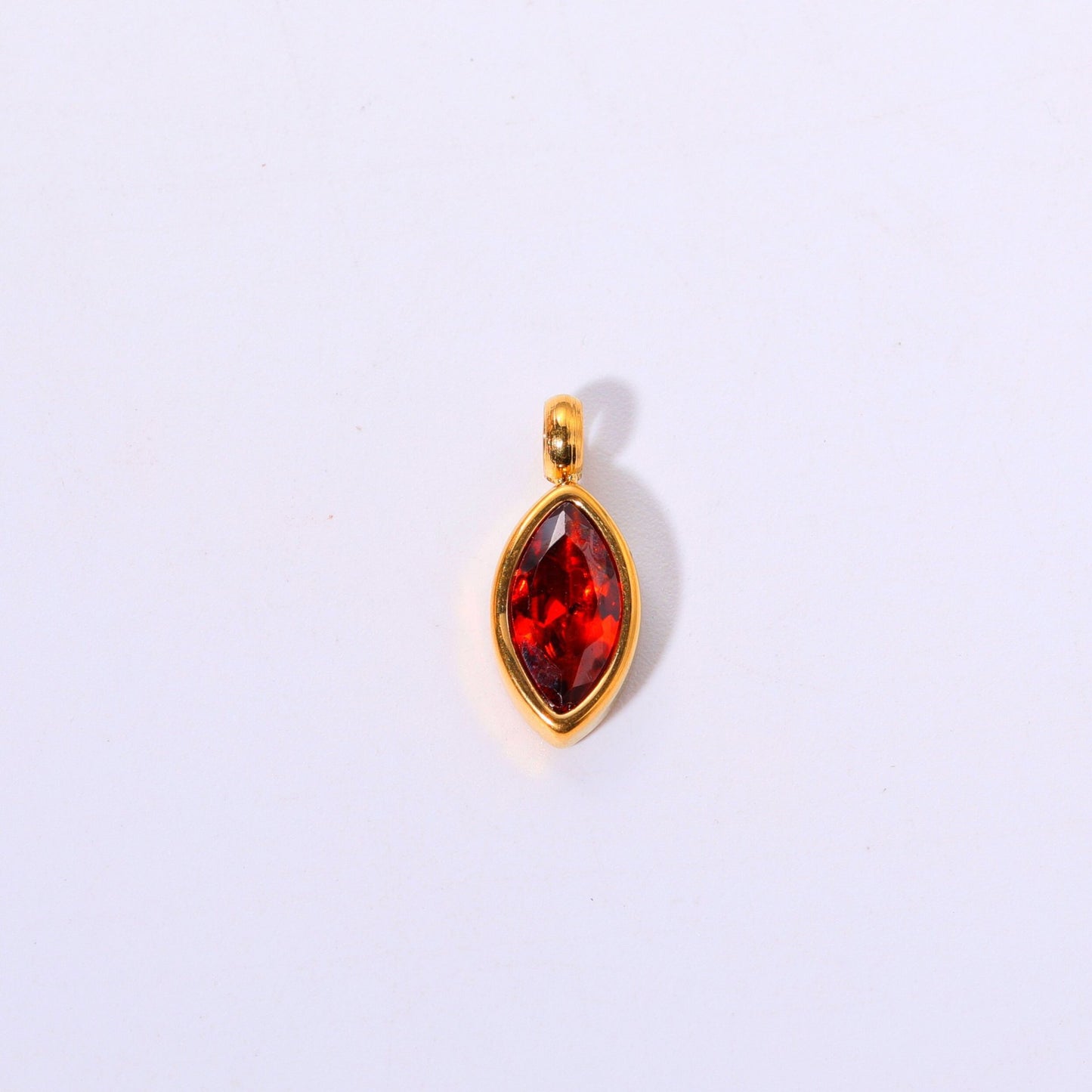 Water Drop Birthstone Stainless Steel Pendant