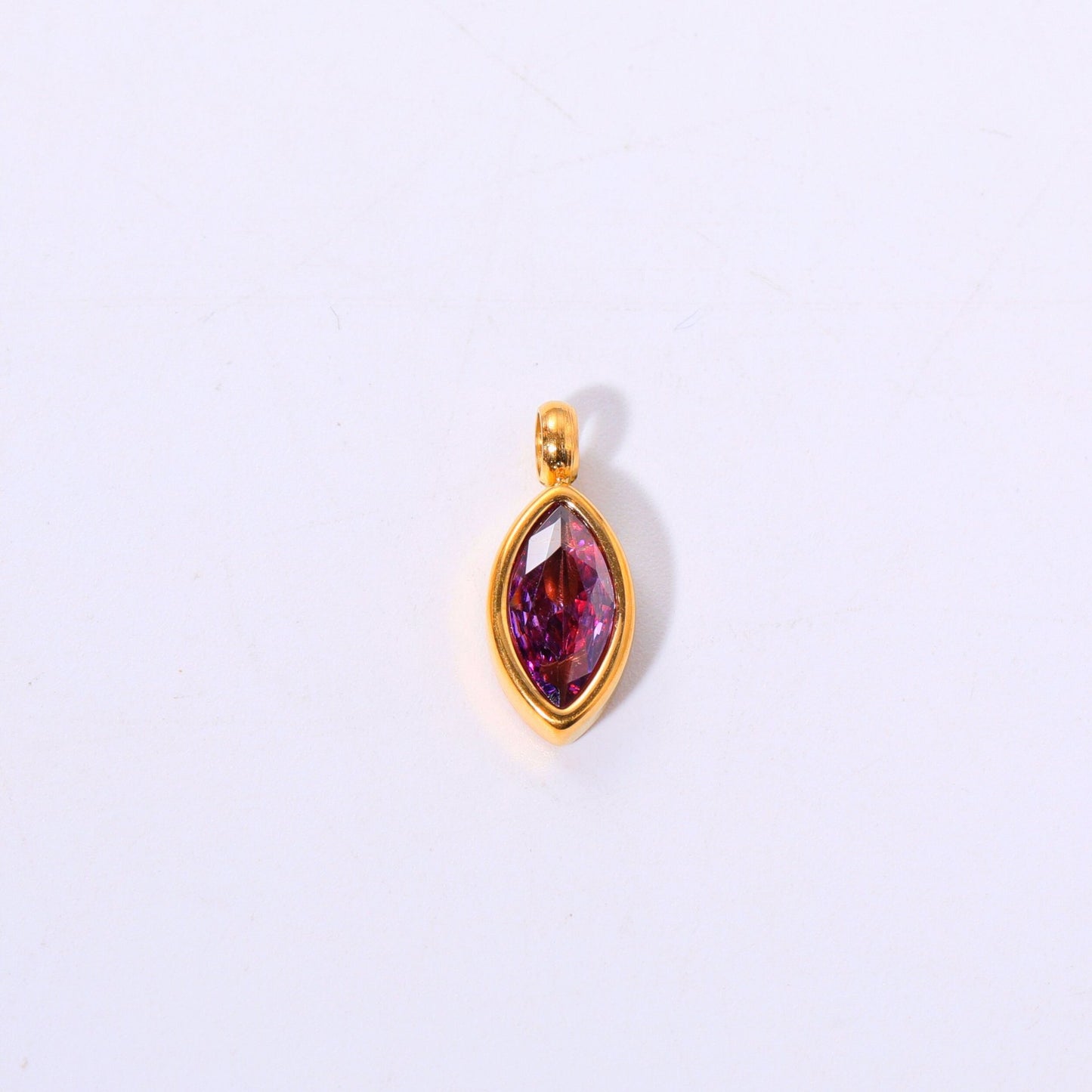 Water Drop Birthstone Stainless Steel Pendant