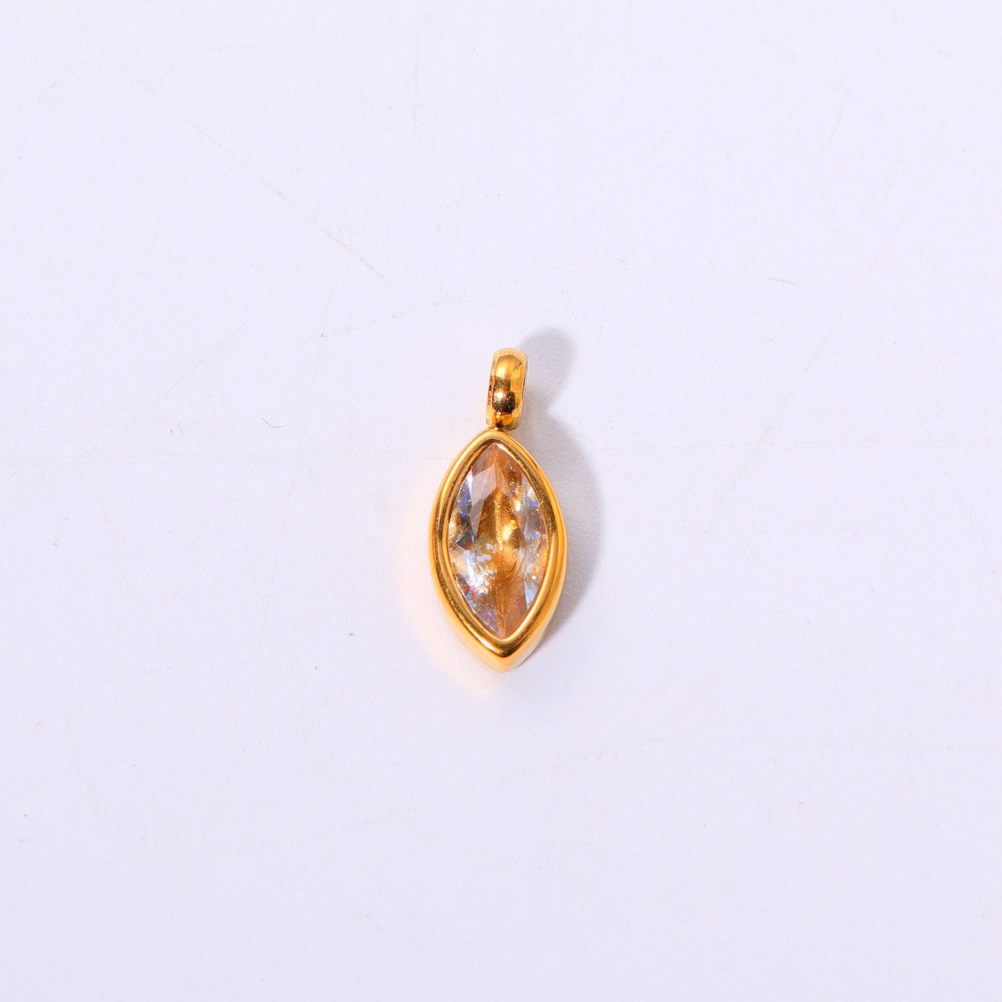 Water Drop Birthstone Stainless Steel Pendant