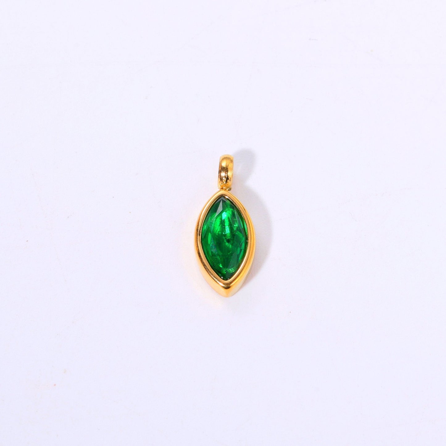 Water Drop Birthstone Stainless Steel Pendant