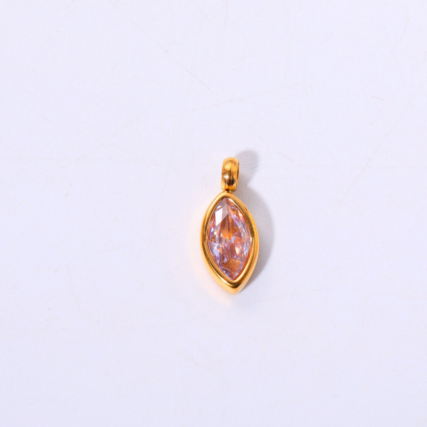Water Drop Birthstone Stainless Steel Pendant