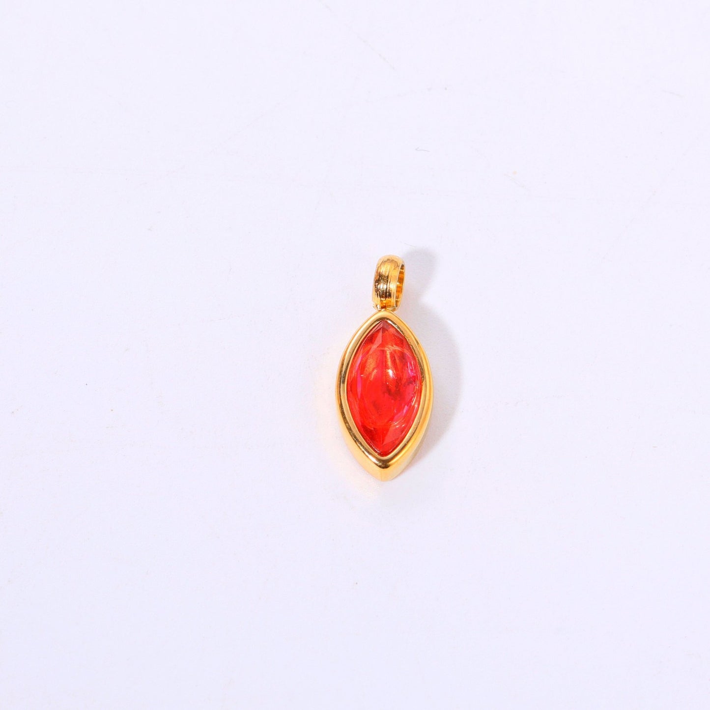 Water Drop Birthstone Stainless Steel Pendant