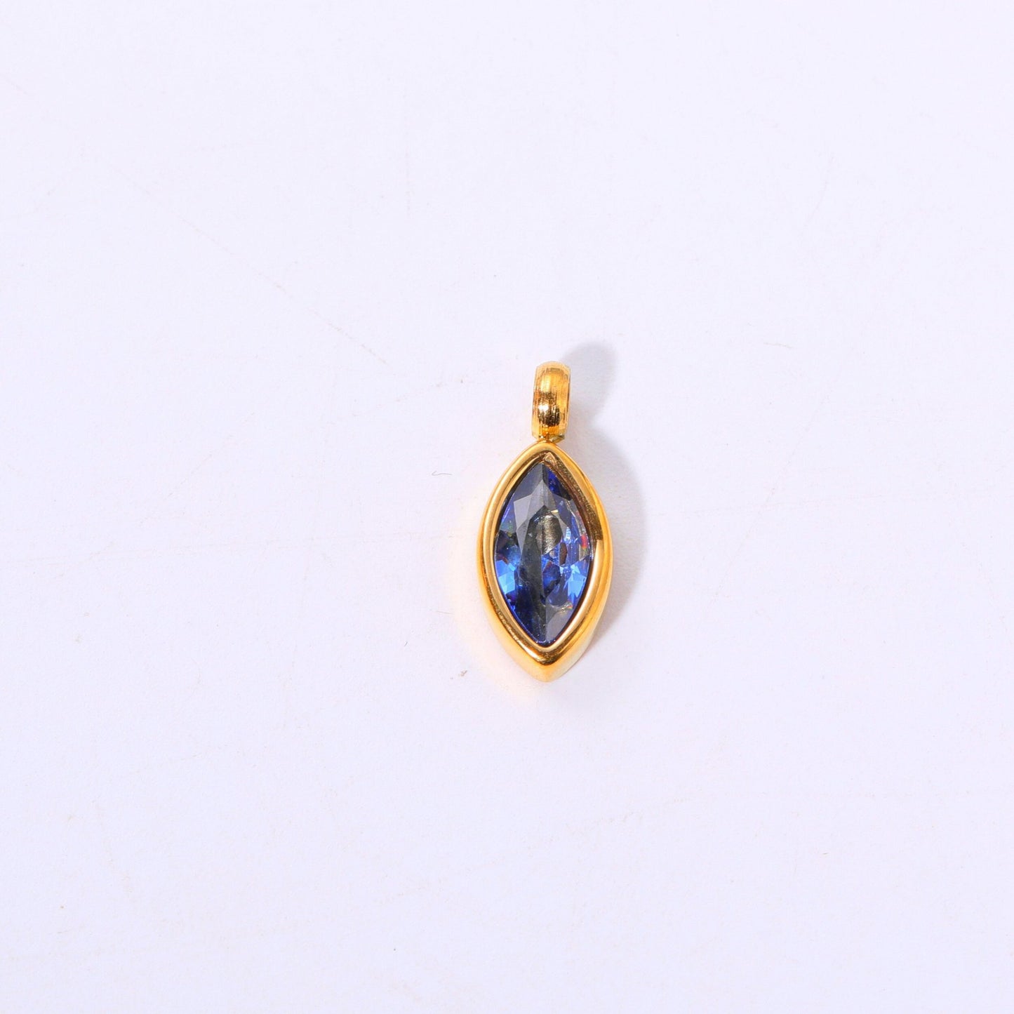 Water Drop Birthstone Stainless Steel Pendant