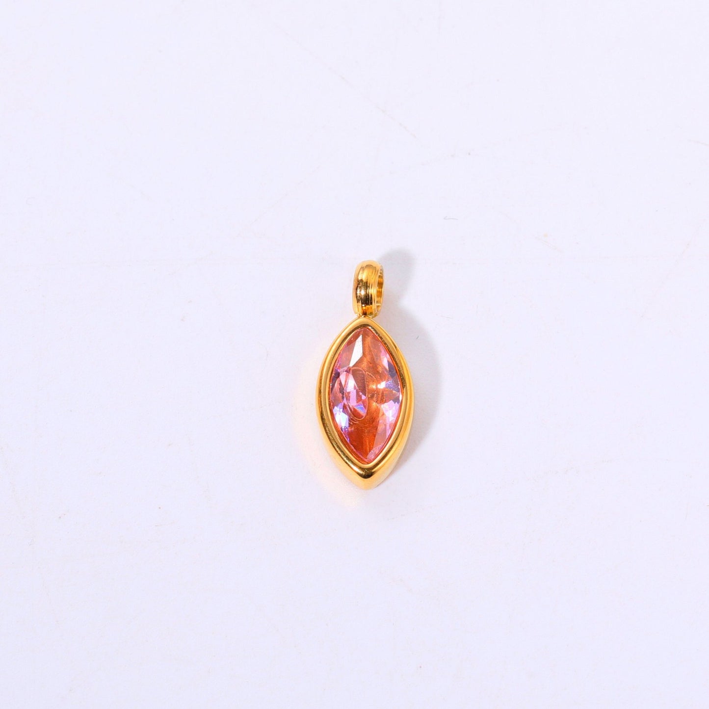 Water Drop Birthstone Stainless Steel Pendant