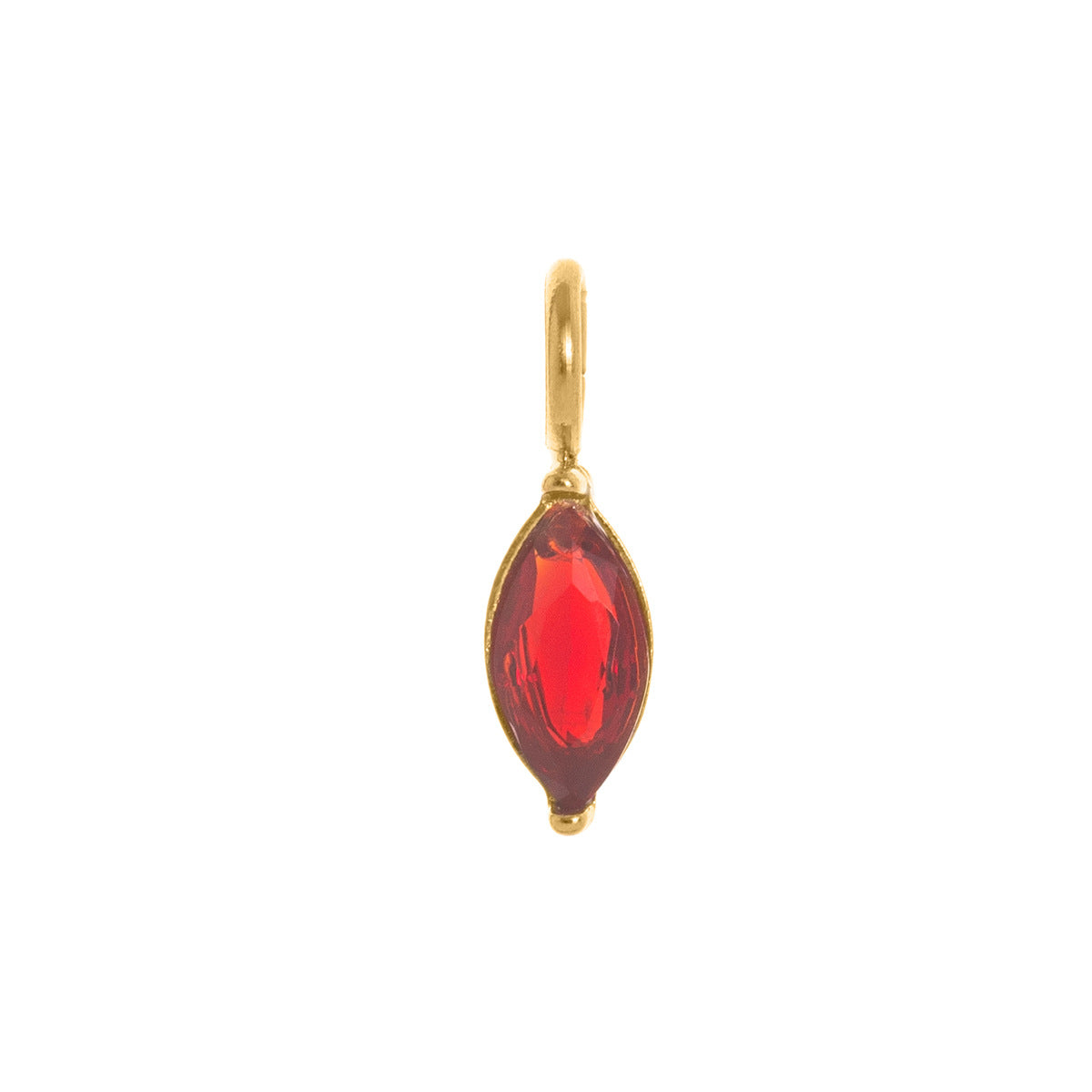 Stainless Steel Water Drop Diamond Shape Birthstone Pendant