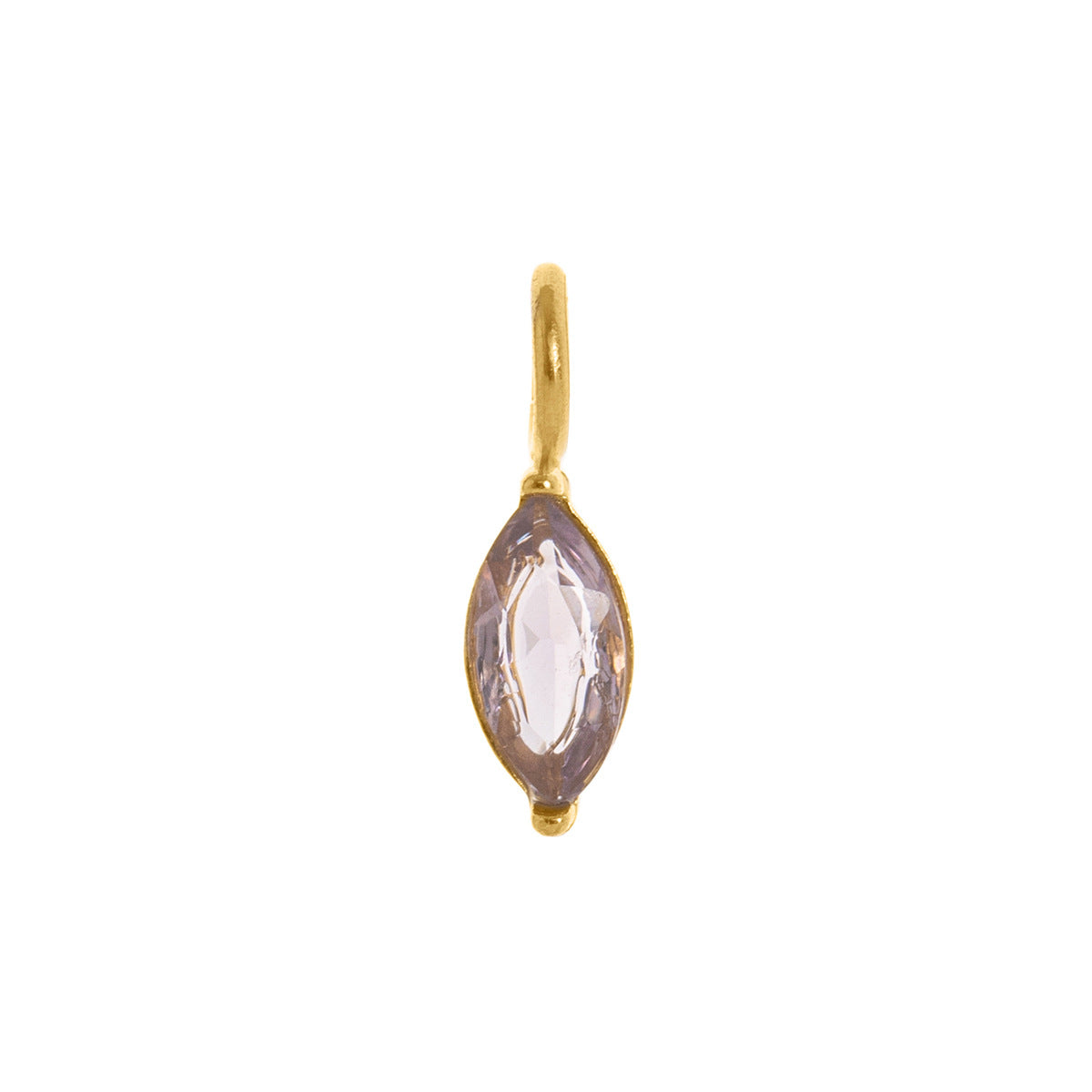 Stainless Steel Water Drop Diamond Shape Birthstone Pendant