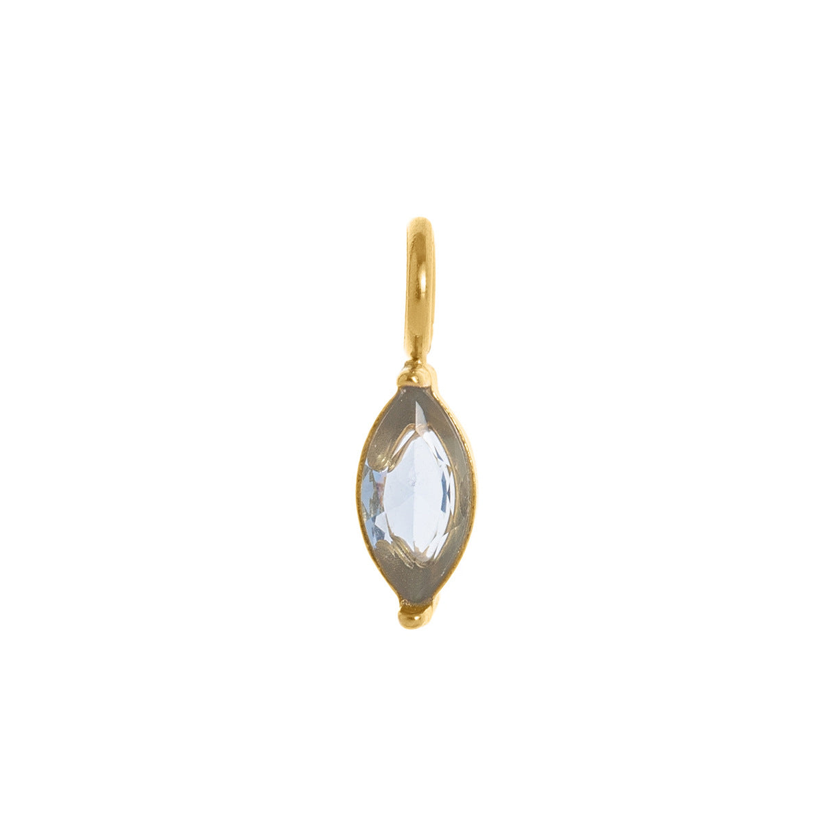 Stainless Steel Water Drop Diamond Shape Birthstone Pendant