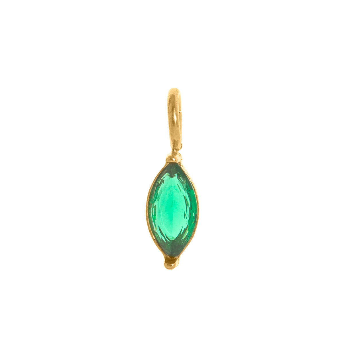 Stainless Steel Water Drop Diamond Shape Birthstone Pendant