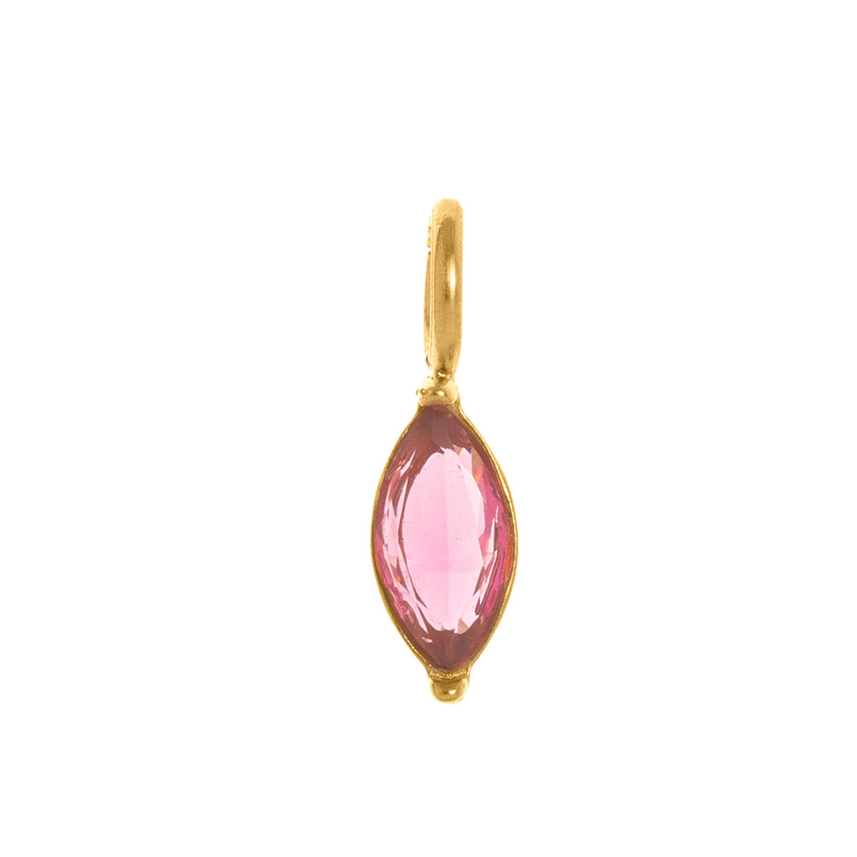 Stainless Steel Water Drop Diamond Shape Birthstone Pendant