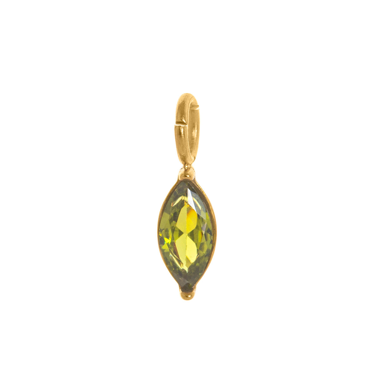 Stainless Steel Water Drop Diamond Shape Birthstone Pendant