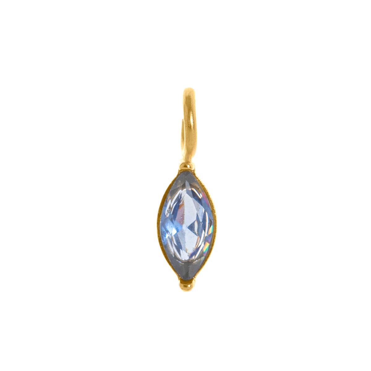 Stainless Steel Water Drop Diamond Shape Birthstone Pendant