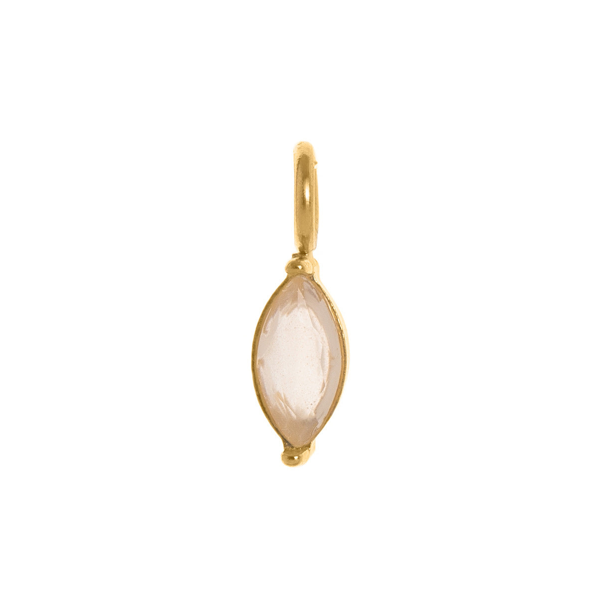 Stainless Steel Water Drop Diamond Shape Birthstone Pendant