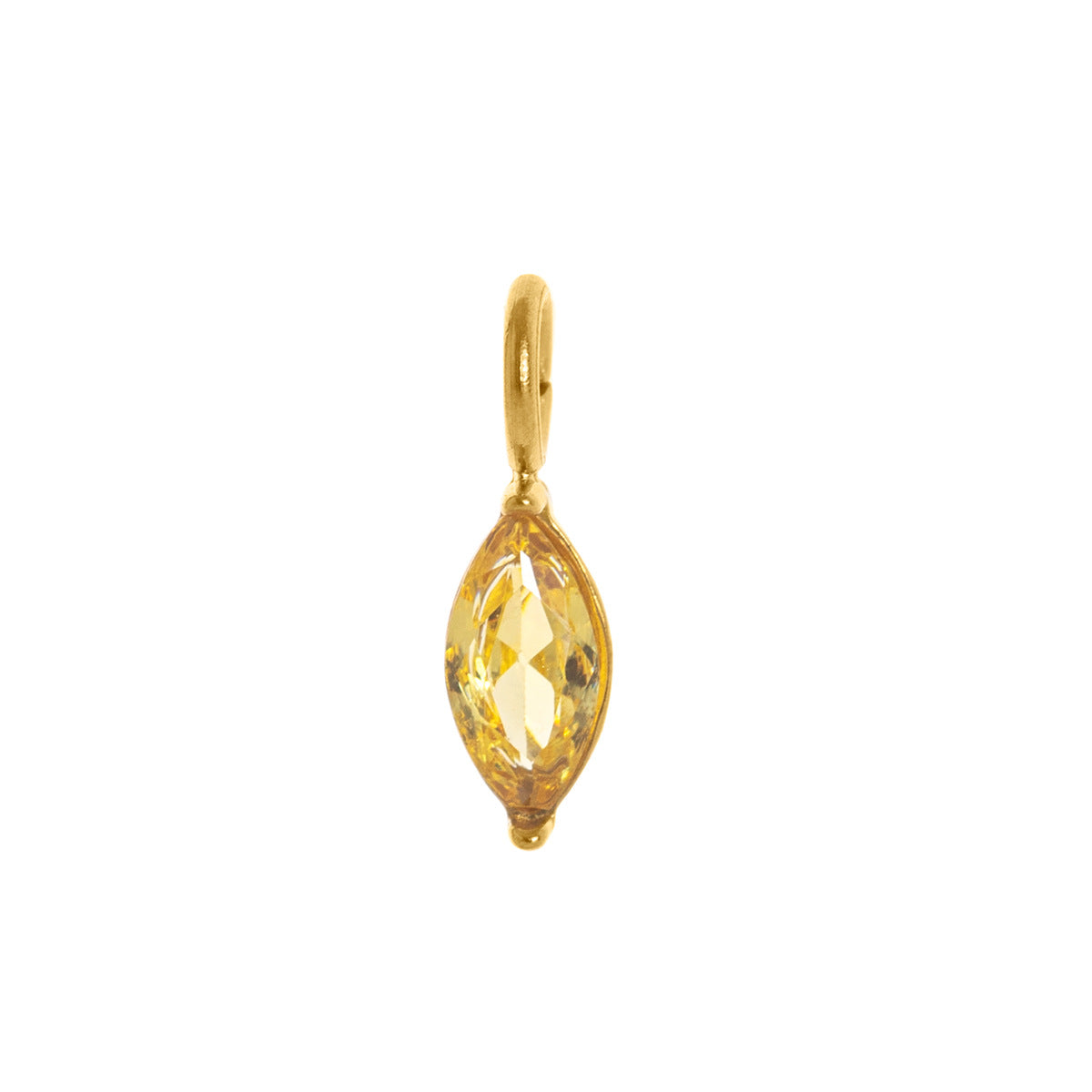 Stainless Steel Water Drop Diamond Shape Birthstone Pendant