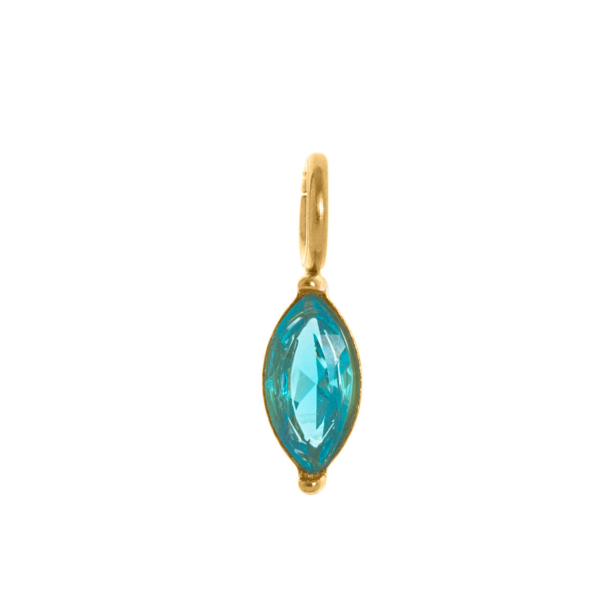 Stainless Steel Water Drop Diamond Shape Birthstone Pendant