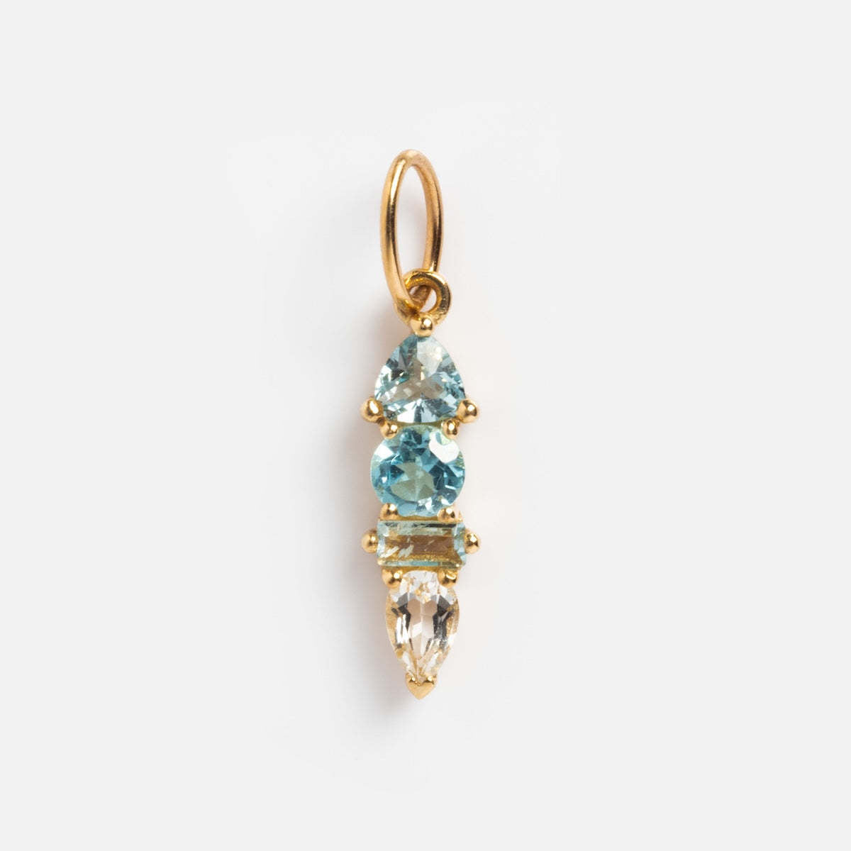 Stainless Steel 4 Cubic Zirconia Combination Birthstone Pendant