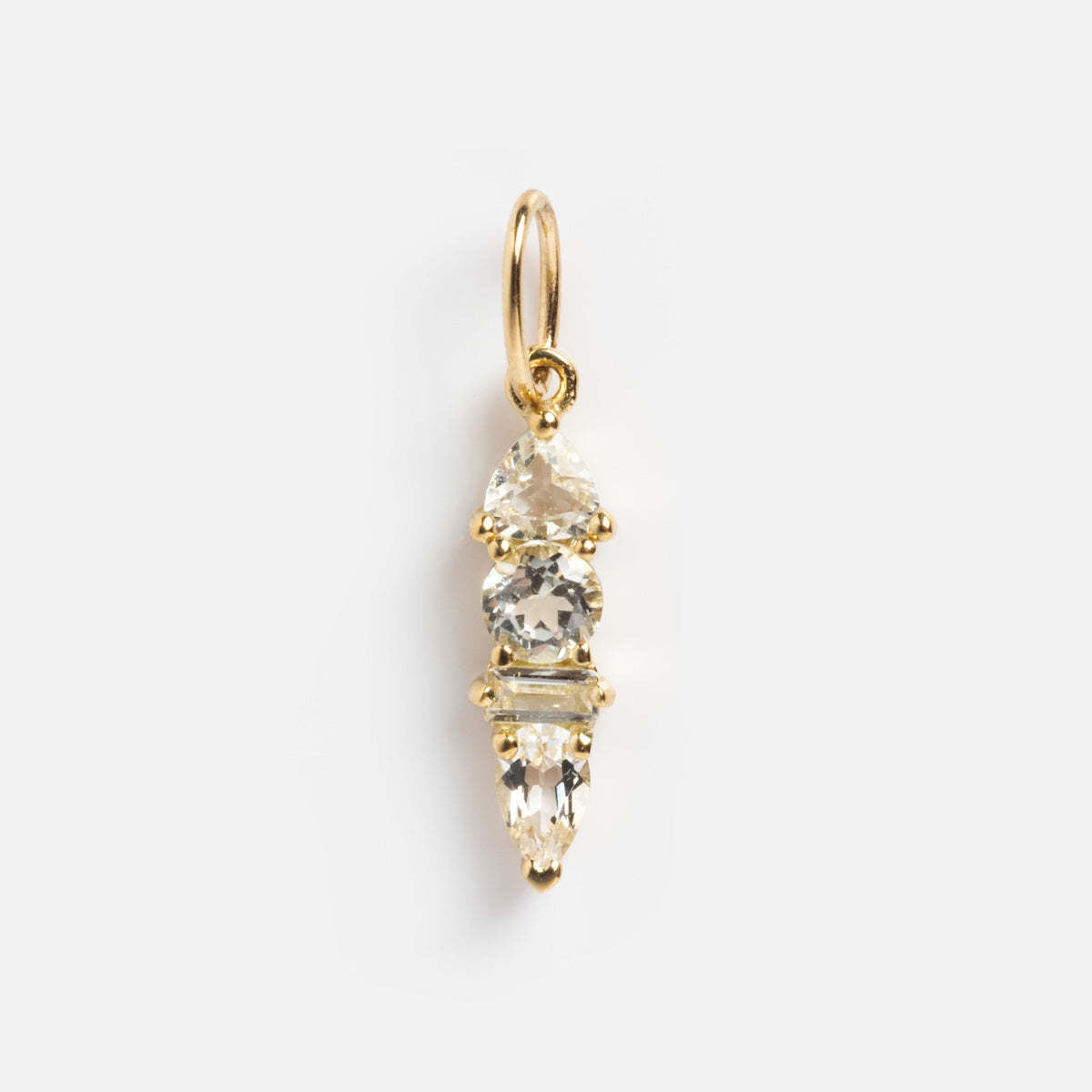 Stainless Steel 4 Cubic Zirconia Combination Birthstone Pendant