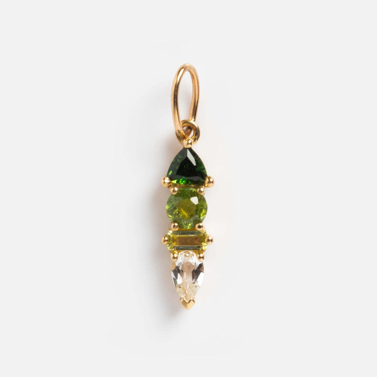 Stainless Steel 4 Cubic Zirconia Combination Birthstone Pendant