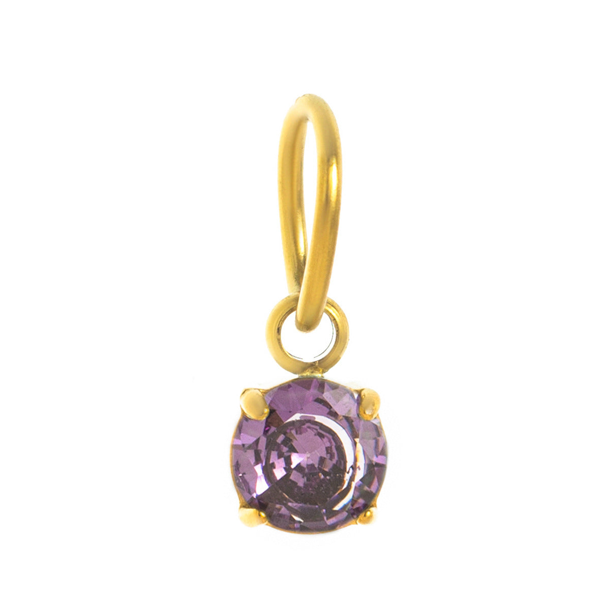 Stainless Steel Round Birthstone Pendant