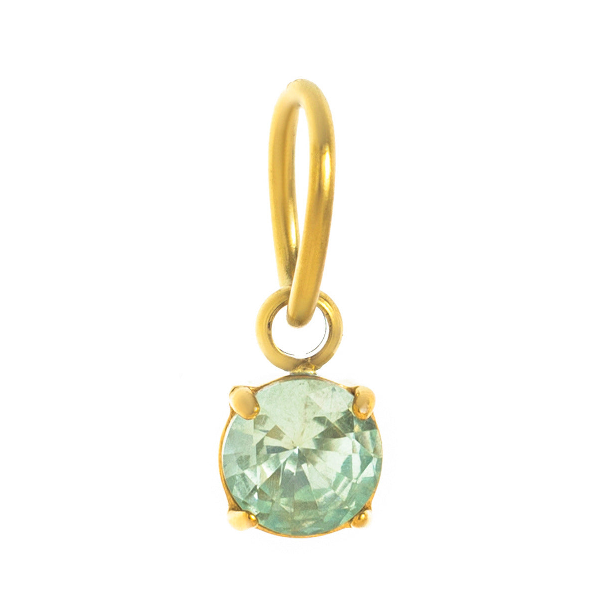 Stainless Steel Round Birthstone Pendant