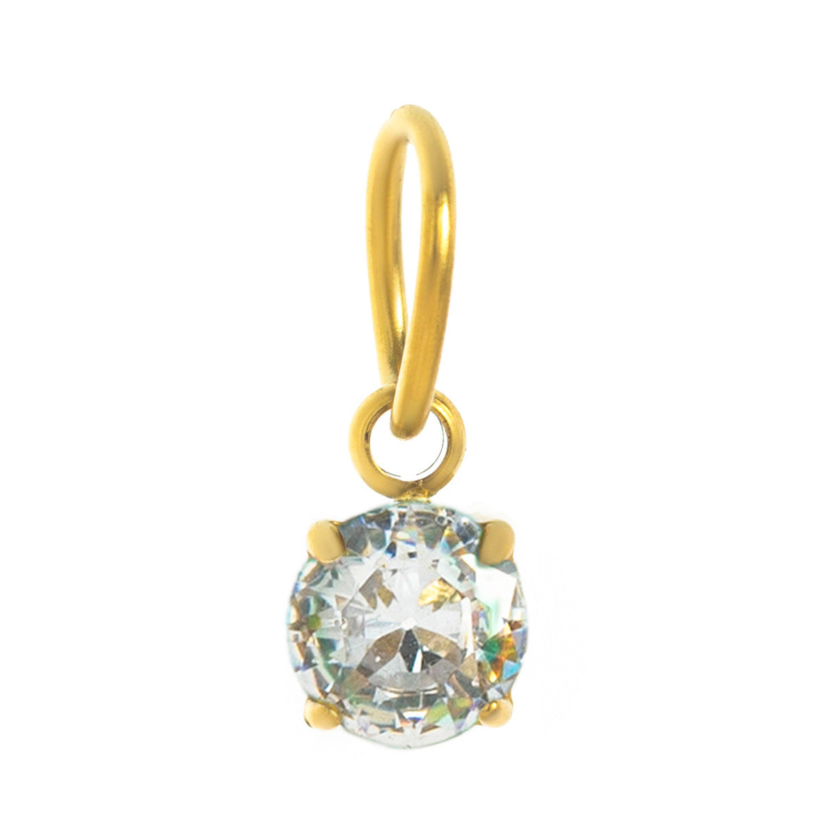 Stainless Steel Round Birthstone Pendant