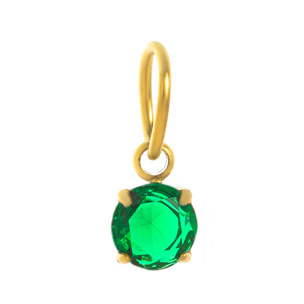 Stainless Steel Round Birthstone Pendant