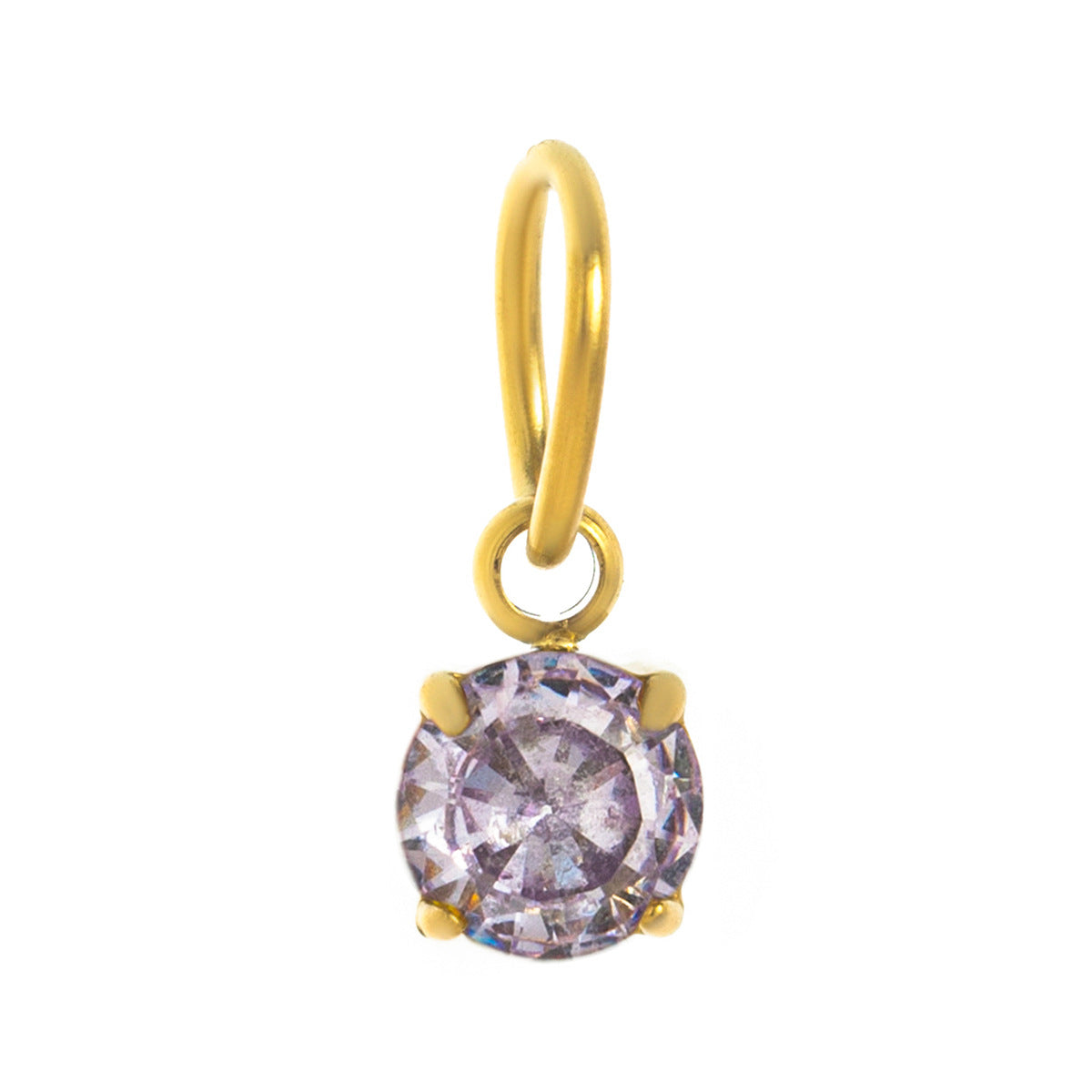 Stainless Steel Round Birthstone Pendant