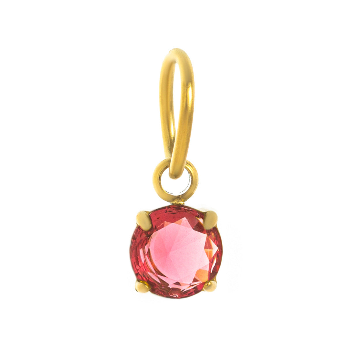 Stainless Steel Round Birthstone Pendant