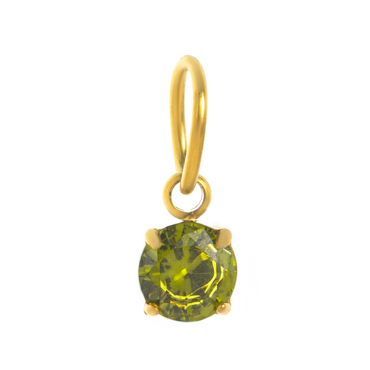 Stainless Steel Round Birthstone Pendant