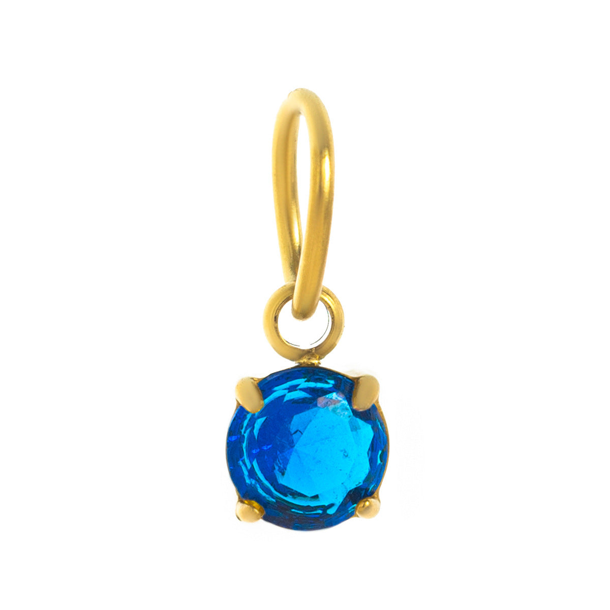 Stainless Steel Round Birthstone Pendant
