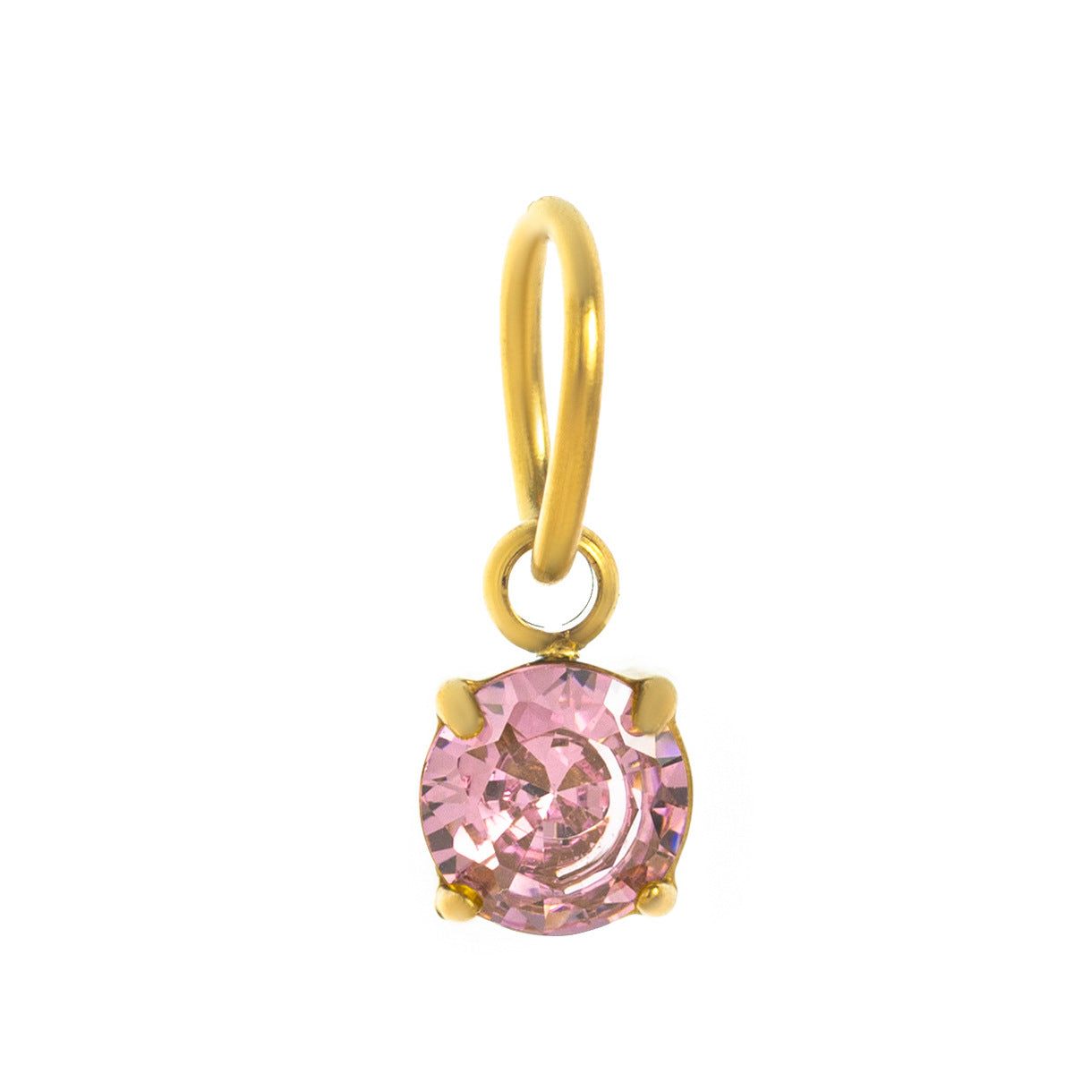 Stainless Steel Round Birthstone Pendant
