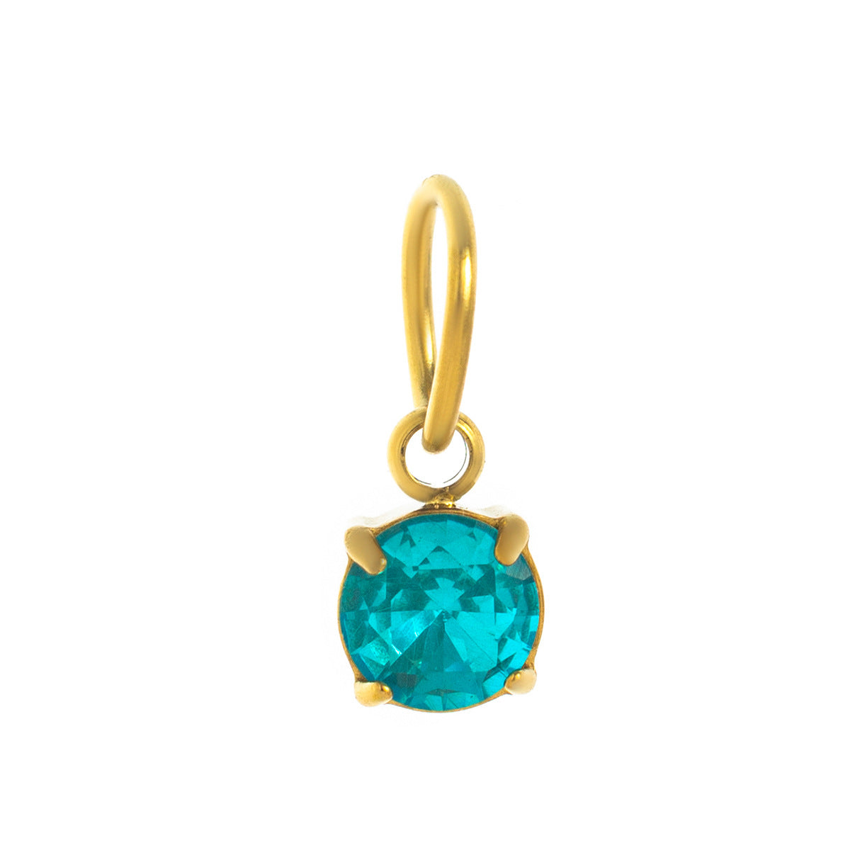 Stainless Steel Round Birthstone Pendant