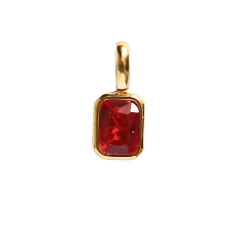 Stainless Steel Rectangular Bevel Birthstone Pendant