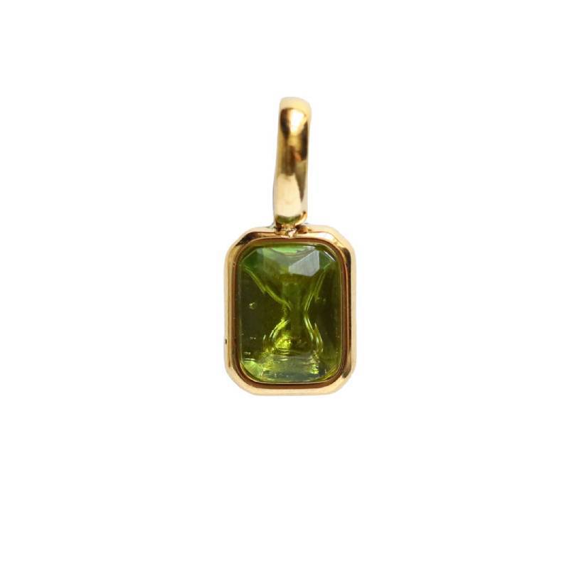 Stainless Steel Rectangular Bevel Birthstone Pendant