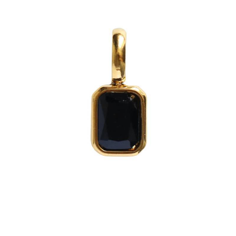 Stainless Steel Rectangular Bevel Birthstone Pendant