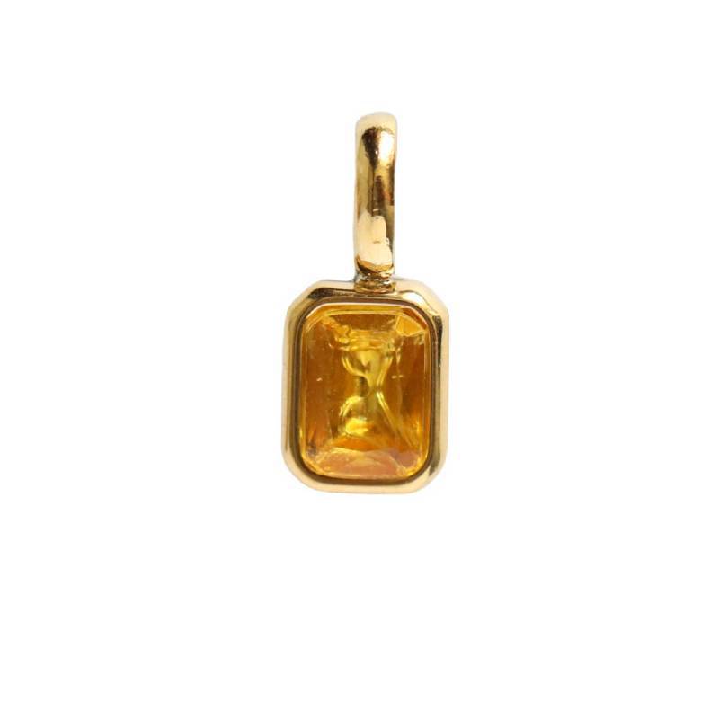 Stainless Steel Rectangular Bevel Birthstone Pendant