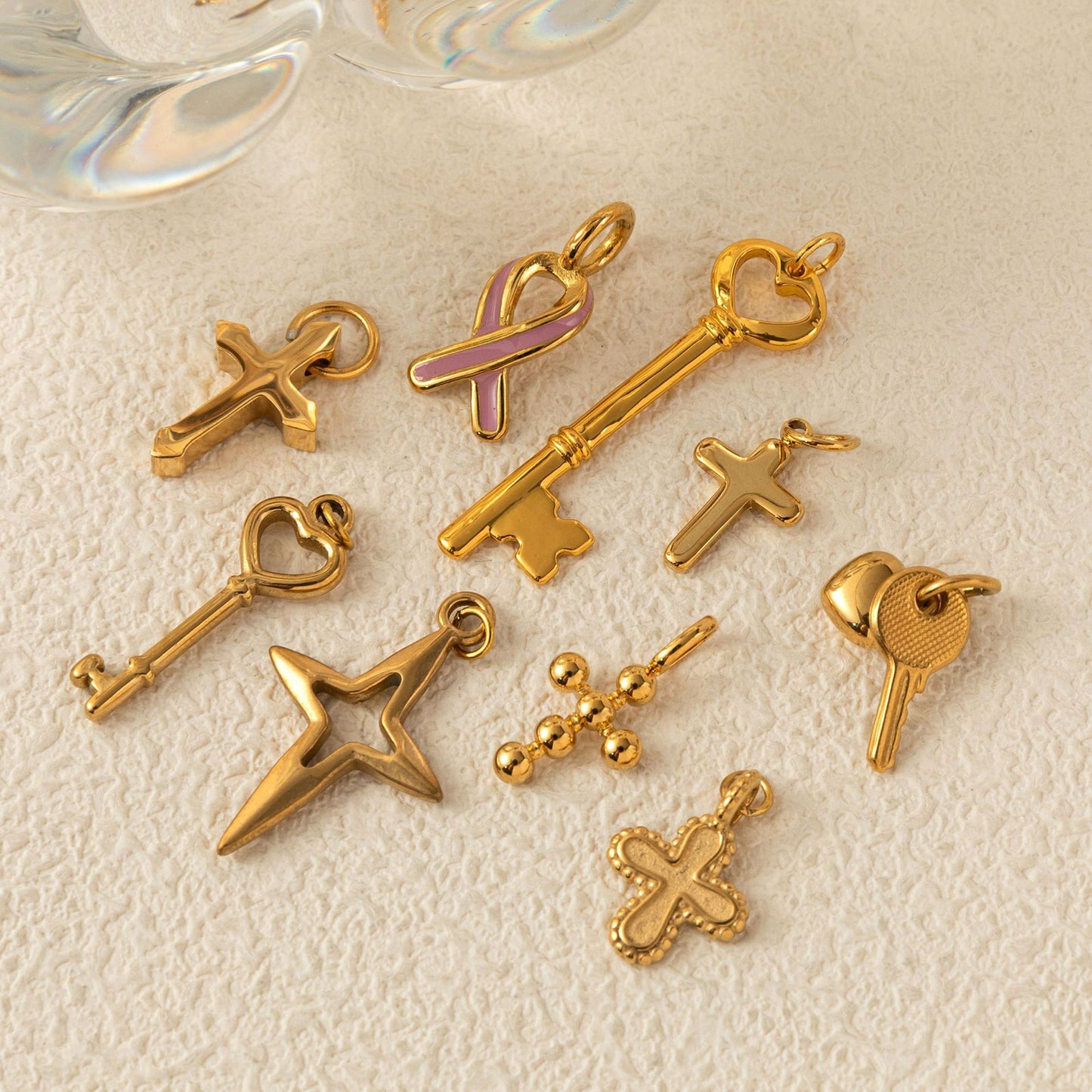 Stainless Steel Heart Cross Pendant