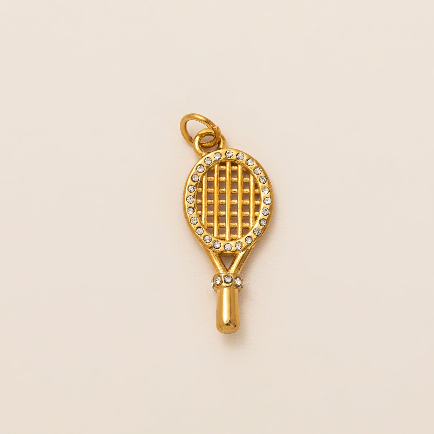 Stainless Steel Four Leaf Clover Mushroom Racquet Pendant