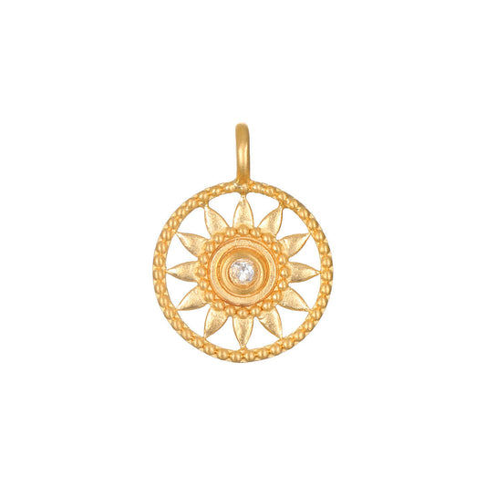 Stainless Steel Mini Elephant Lotus Sun Pendant