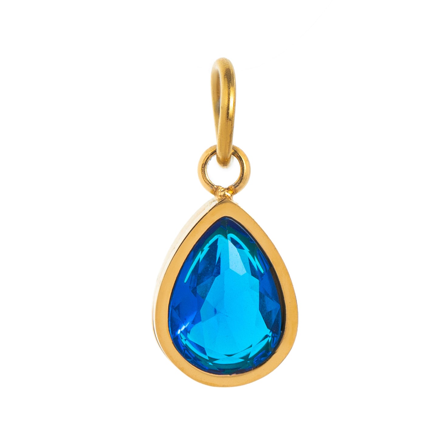 Stainless Steel Water Drop Shape Birthstone Pendant