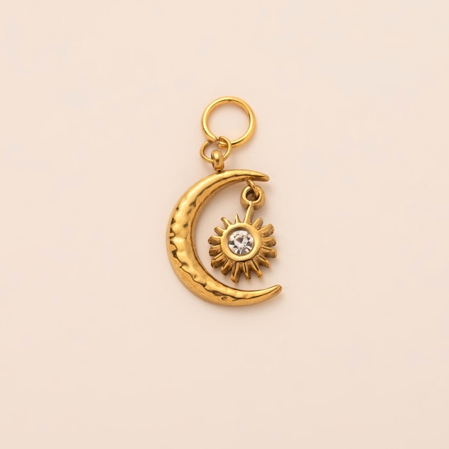 Stainless Steel Moon and Star Pendant