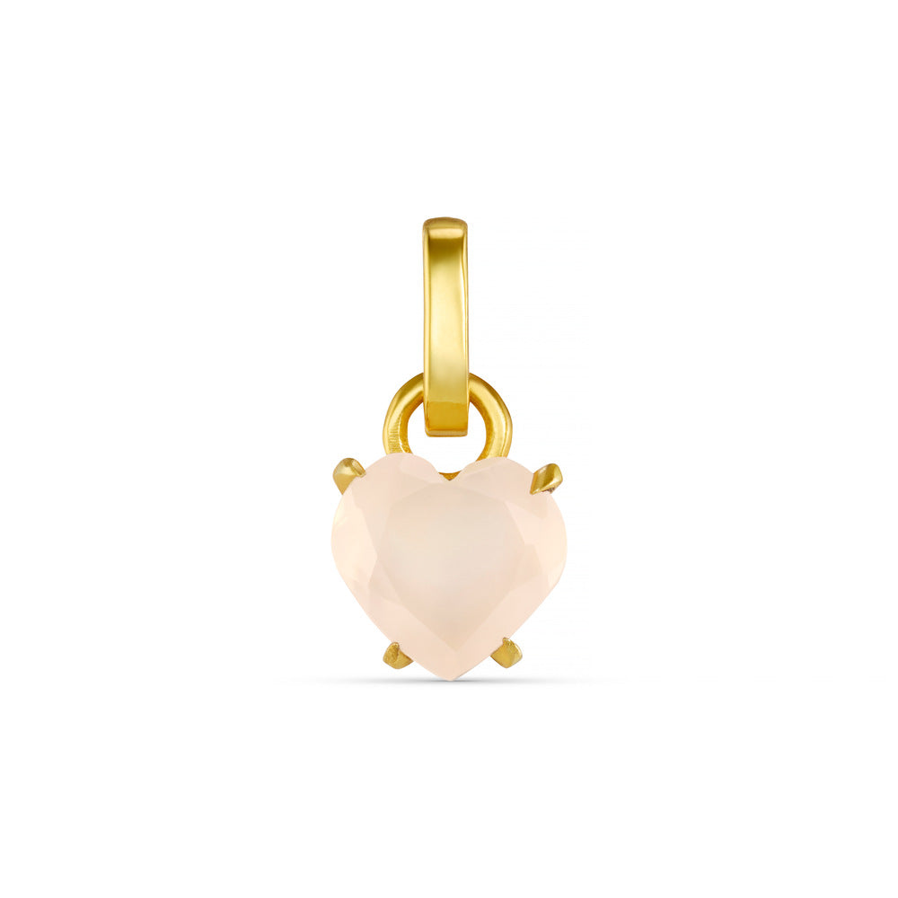 Stainless Steel Coin Heart-shaped Natural Stone Pendant